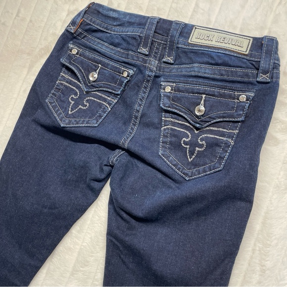 Rock Revival Jessica Curvy Mid Rise Sz 26 Womens Skinny Embellished Rhinestone - Picture 9 of 15